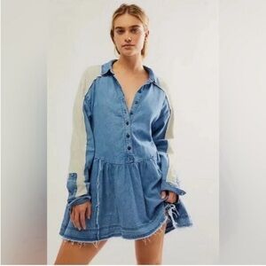 NWOT Free People Kenny Denim Mini Dress